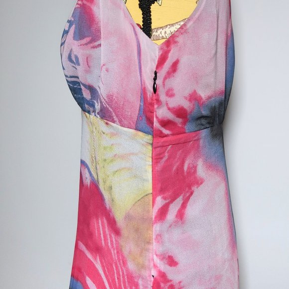 St-Martins Multicolor Empire Waist Midi Dress Size 38 - Picture 8 of 10